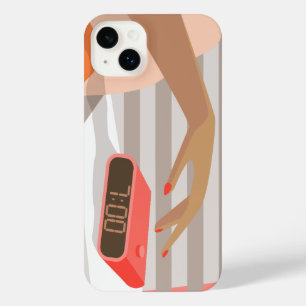 Funda Para iPhone 14 Plus Mujeres presionando con la mano el botón de snooze