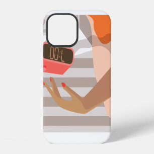 Funda Para iPhone 12 Mujeres presionando con la mano el botón de snooze