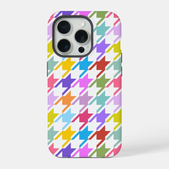 Funda Para iPhone Multicolor inalámbrico + Gran patrón blanco (Reverso )