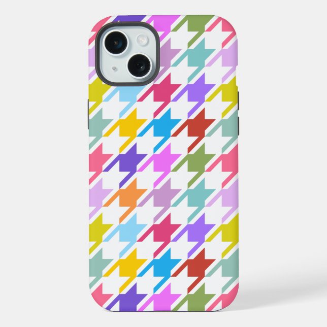 Funda Para iPhone Multicolor inalámbrico + Gran patrón blanco (Reverso )
