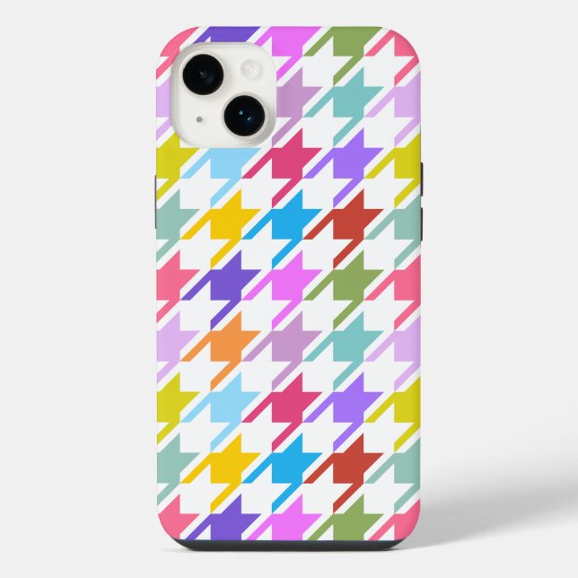 Funda Para iPhone Multicolor inalámbrico + Gran patrón blanco (Reverso)