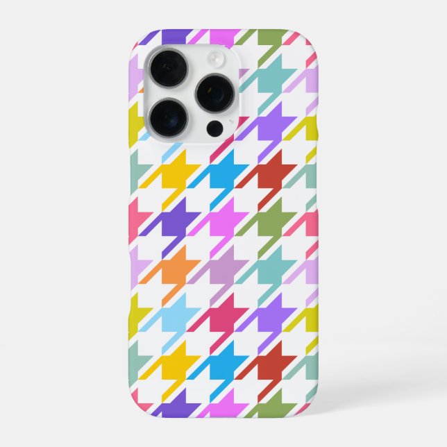 Funda Para iPhone Multicolor inalámbrico + Gran patrón blanco (Reverso)