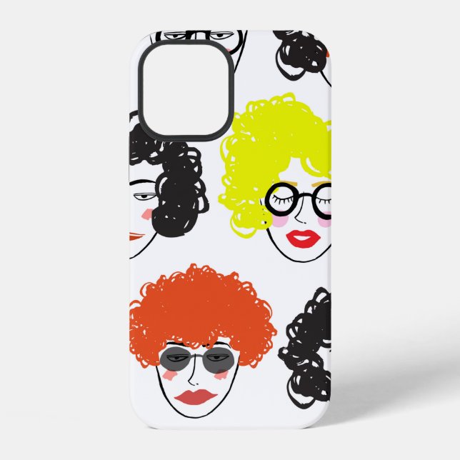 Funda Para iPhone Multitud de gente divertida, fondo fluido (Reverso )