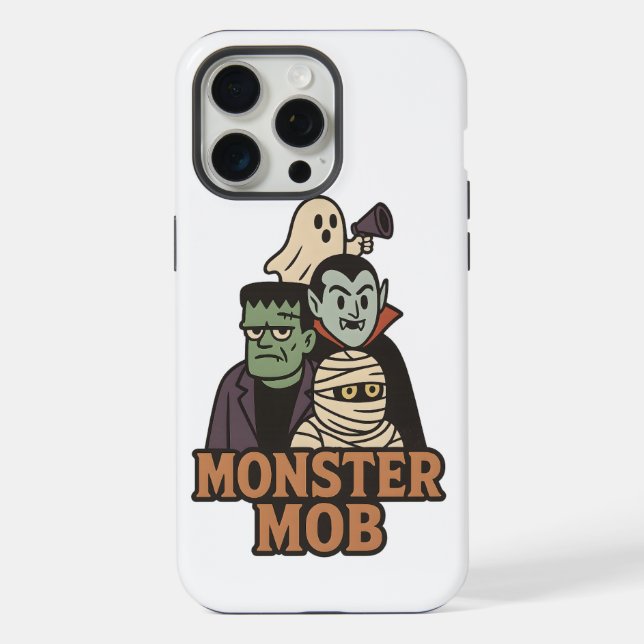 Funda Para iPhone Multitud de Monstruos Fantasma Divertido Vampiro F (Reverso )