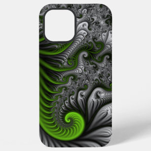 Funda Para iPhone 12 Pro Max Mundo de fantasía verde y gris arte abstracto frac