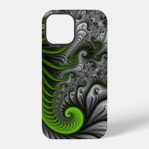 Funda Para iPhone 12 Mundo de fantasía verde y gris arte abstracto frac