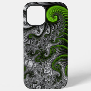 Funda Para iPhone 12 Pro Max Mundo de fantasía verde y gris arte abstracto frac