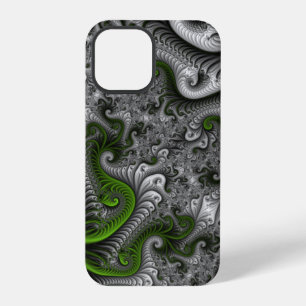 Funda Para iPhone 12 Pro Mundo de fantasía verde y gris arte abstracto frac