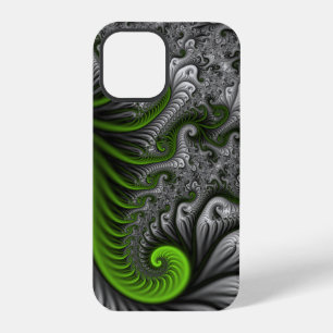 Funda Para iPhone 12 Pro Mundo de fantasía verde y gris arte abstracto frac