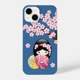 Funda Para iPhone 14 Muñeca Kokeshi de primavera - Geisha japonesa suav