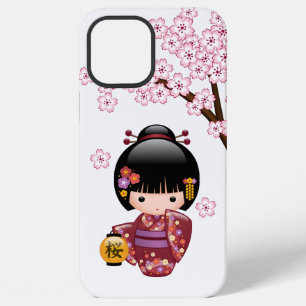 Funda Para iPhone 12 Pro Max Muñeca Kokeshi de Sakura - Lindo niña Geisha Japon