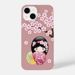 Funda Para iPhone 14 Muñeca Kokeshi primavera - Geisha japonesa suave e