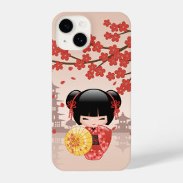 Funda Para iPhone 14 Muñeca roja Sakura Kokeshi - Geisha japonesa