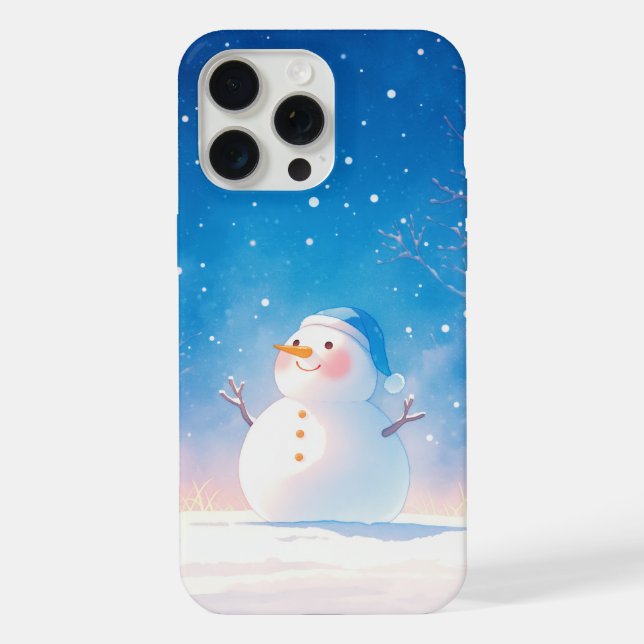 Funda Para iPhone Muñeco de Nieve Alegre (Reverso )