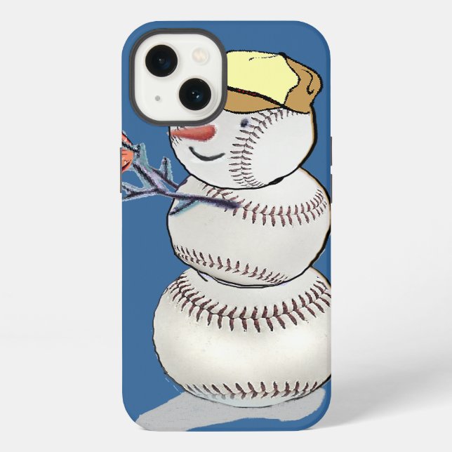 Funda Para iPhone Muñeco de nieve de béisbol (Reverso )