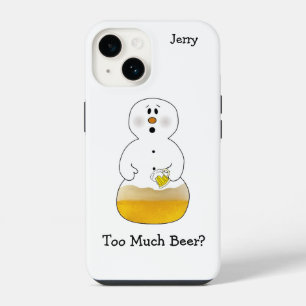 Funda Para iPhone 14 Muñeco de Nieve Demasiada Cerveza