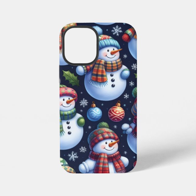 Funda Para iPhone Muñeco de Nieve Festivo Acogedor (Reverso )