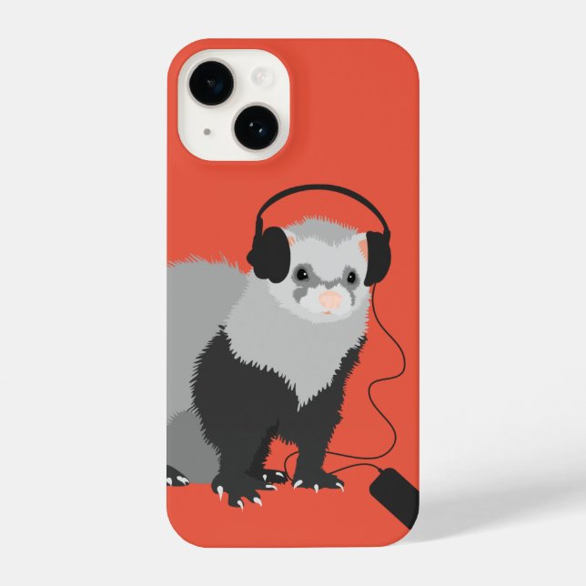 Funda Para iPhone Music Lover Ferret Cute Mascota Animal (Reverso )
