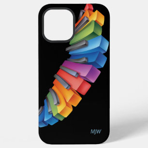 Funda Para iPhone 12 Pro Max Música de piano con su monograma