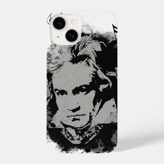 Funda Para iPhone Músico de compositor musical alemán Beethoven (Reverso )