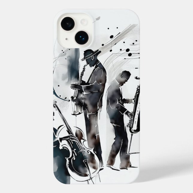 Funda Para iPhone Músico de Jazz Music Band Saxofhone (Reverso )