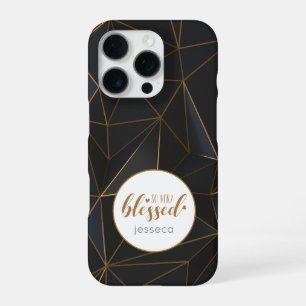 Funda Para iPhone 16 Pro Muy Afortunado Personalizado en Oro Negro