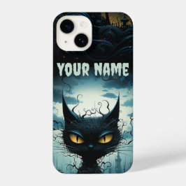 Funda Para iPhone 14 Mystical Cat Overlook: Enchanted Cityscape