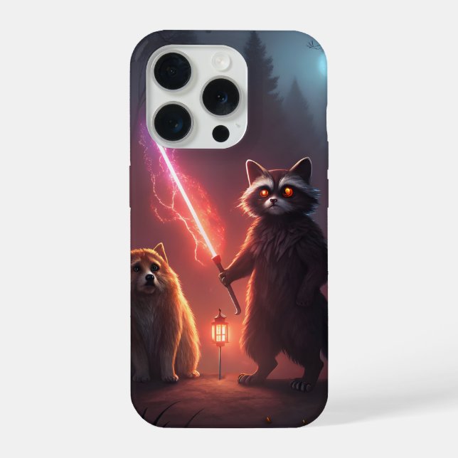 Funda Para iPhone Mystical Forest Battle Animals Art (Reverso )