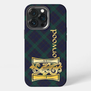 Funda Para iPhone 13 Pro N mayúscula decorativa botánica medieval
