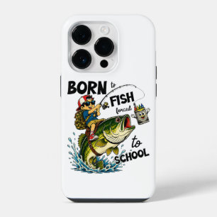 Funda Para iPhone 14 Pro Nacido para ir de pesca, obligado a ir a la escuel