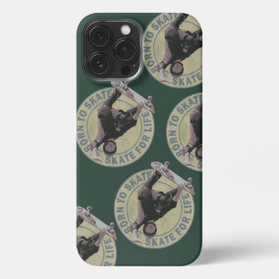 Funda Para iPhone 13 Pro Max Nacido para Patinar Skateboarding Vintage