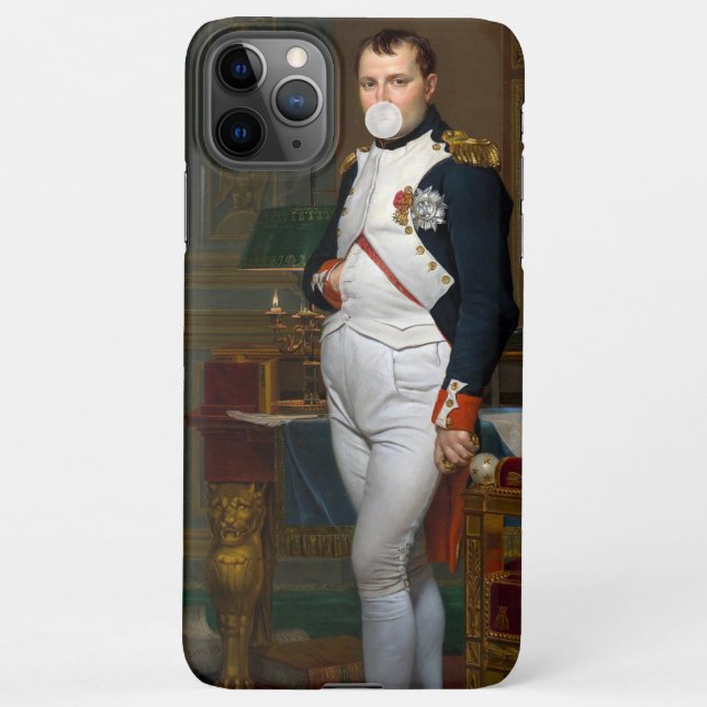 Funda Para iPhone Napoleón Bonaparte soplando un chicle blanco (Reverso)