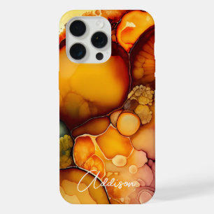 Naranja ámbar de moda abstracto acuarela