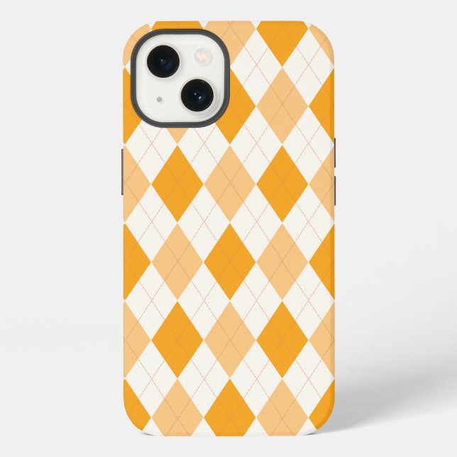 Funda Para iPhone Naranja Argyle (Reverso )