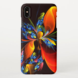 Funda Para iPhone XS Max Naranja azul Floral Moderno Resumen Patrón de arte