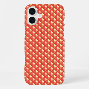 Funda Para iPhone 16 Plus Naranja coral, aspecto de esmalte, rejilla con tac