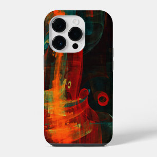 Funda Para iPhone 14 Pro Naranja del agua Azul Rojo Azul Moderno Resumen Pa