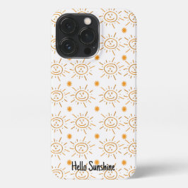 Funda Para iPhone 16 Plus Naranja divertido Sunshine Face Pattern Personaliz