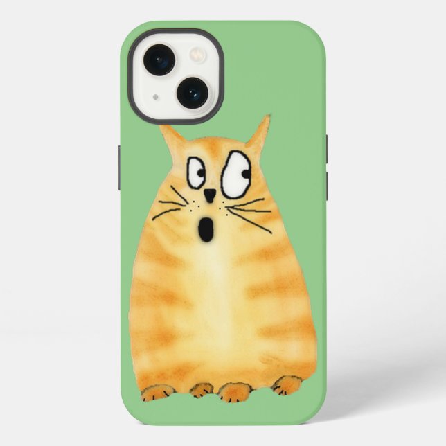 Funda Para iPhone Naranja gracioso Tabby Cat (Reverso )