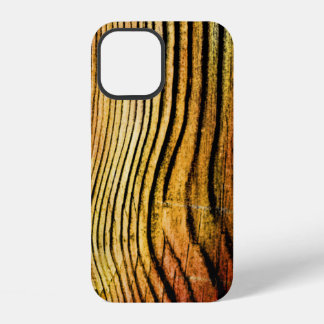 Funda Para iPhone 12 Naranja Grunge Wood Grain
