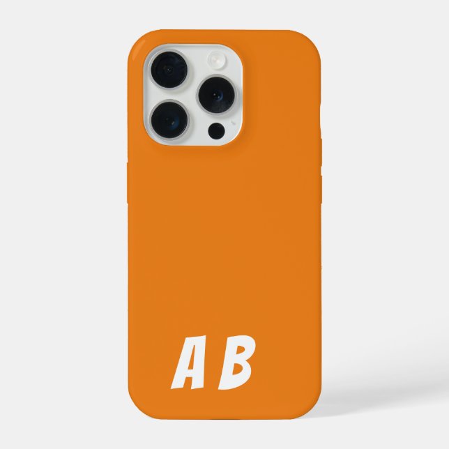 Funda Para iPhone Naranja mínimo de nombres modernos y personalizado (Reverso )