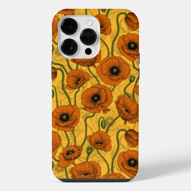 Funda Para iPhone Naranja Poppies (Reverso )
