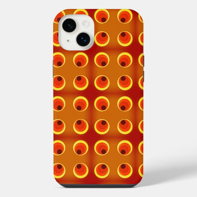 Funda Para iPhone naranja retro 1970  (Reverso)
