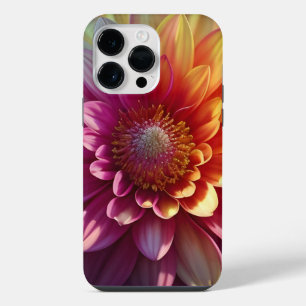 Funda Para iPhone 14 Pro Max Naranja Rojo Rosa Morado Amarillo Flor Dahlia