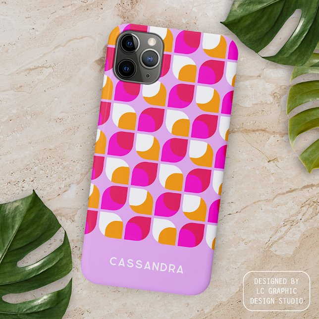 Funda Para iPhone Naranja rosa brillante de verano patrón de arte de (Subido por el creador)