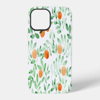 Funda Para iPhone 12 Naranja Verde Mandarina Watercolor Provenza