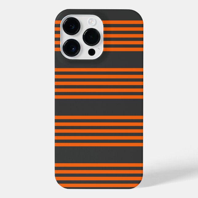 Funda Para iPhone Naranja y carbón vegetal cinco rayas (Reverso)