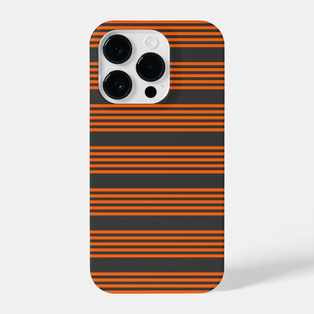 Funda Para iPhone Naranja y carbón vegetal cinco rayas (Reverso )