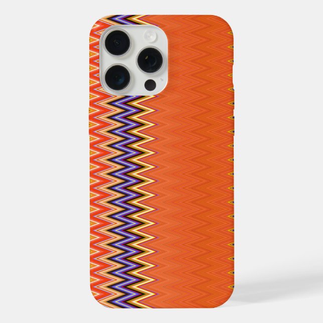 Funda Para iPhone Naranja y Zigzag (Reverso )