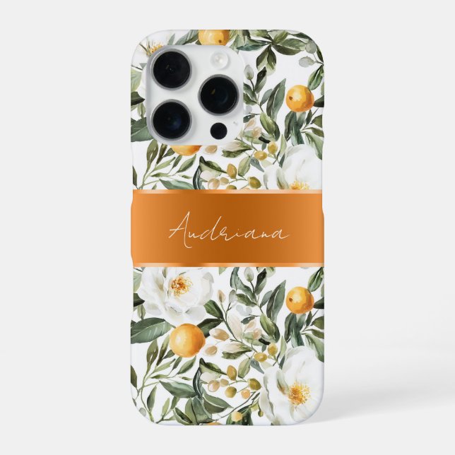 Funda Para iPhone Naranjas románticos florales Sicilia Italiana (Reverso)